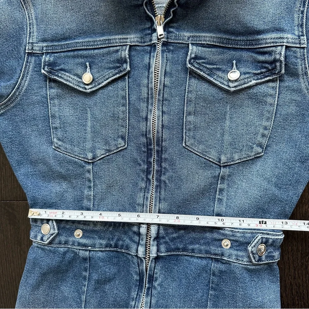 Good American Long Sleeve Denim Jean Jumpsuit - Picture 11 of 14